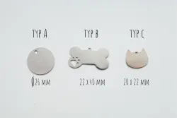 Štítok pre psa/mačku s ručne vyrazeným textom podľa vášho želania (kópia)