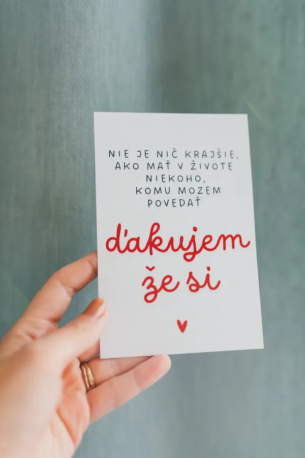 Darčeková kartička „Ďakujem, že si“