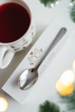 Čajová lyžička s ručne vyrazeným srdiečkom