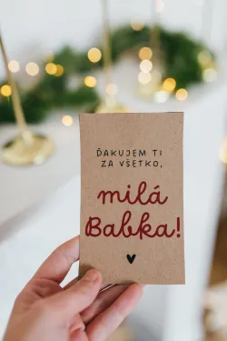 Darčeková kartička „Ďakujem Ti za všetko milá babka“