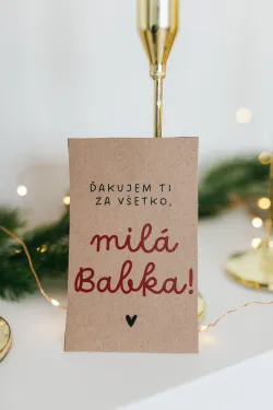 Darčeková kartička „Ďakujem Ti za všetko milá babka“