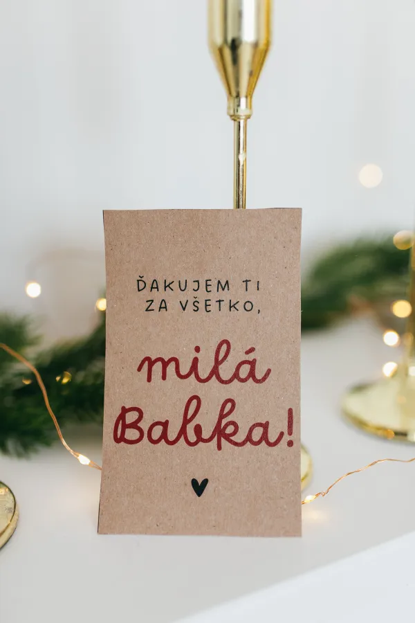 Darčeková kartička „Ďakujem Ti za všetko milá babka“