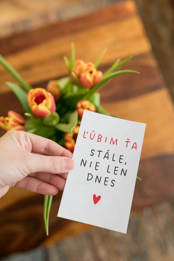 Darčeková kartička „ľúbim ťa"