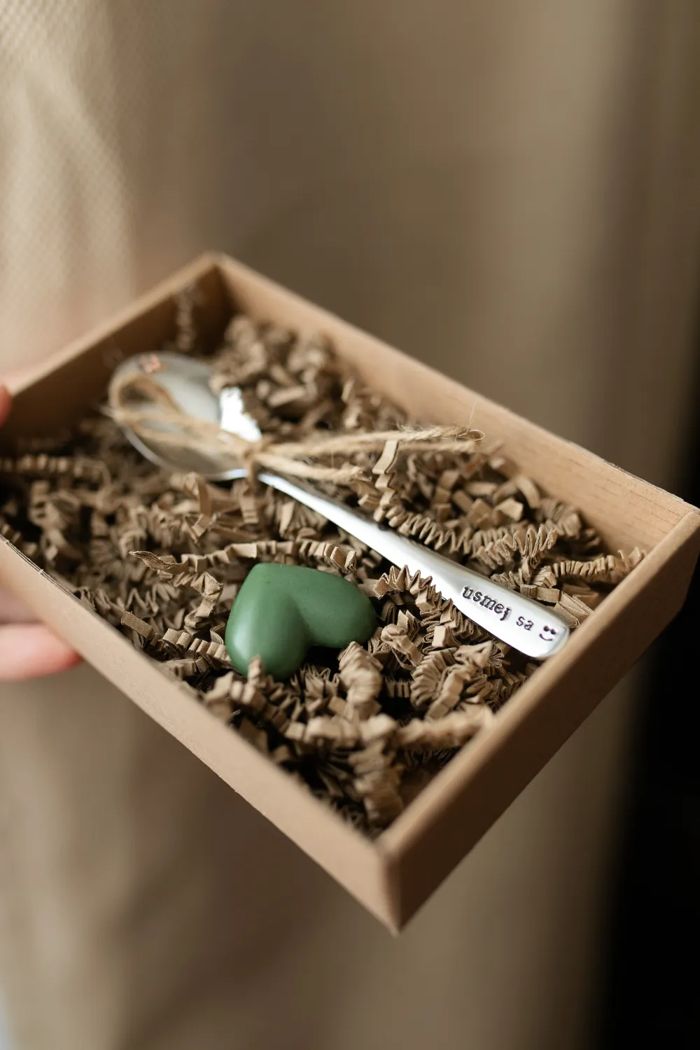 Set lyžičky a brošne- usmej sa